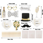 Set 10 Accesorii pentru Petrecere, Flippy, Props pentru Coltul de Poze, Model Mire si Mireasa, Tematica Nunta,