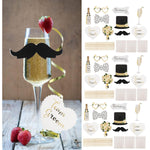 Set 10 Accesorii pentru Petrecere, Flippy, Props pentru Coltul de Poze, Model Mire si Mireasa, Tematica Nunta,