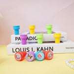 Set 10 Stampile, Flippy, pentru Copii 4-6 Ani, Model Printese din Desene, 20 x 5 x 2 cm, Multicolor