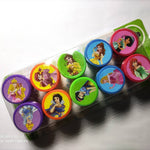 Set 10 Stampile, Flippy, pentru Copii 4-6 Ani, Model Printese din Desene, 20 x 5 x 2 cm, Multicolor