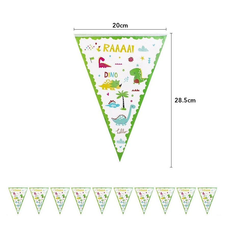 Set 10 Stegulete Tip Banner, Flippy, Colectia Dino Park, 28.5 x 20 cm, din Hartie Cretata, Multicolor