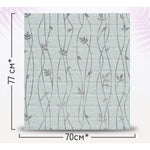 Set 10 Placi de Tapet, Flippy, Autoadezive, 70 x 77 cm, Suprafata Acoperita 5.3 mp, din PVC, Model Frunze Argintii, Gri
