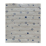 Set 10 Placi de Tapet, Flippy, Autoadezive, 70 x 77 cm, Suprafata Acoperita 5.3 mp, din PVC, Model Stelute Albastre, Alb