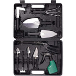 Set 10 Unelte de Gradina, Flippy, pentru Plantare Prelucrare Sol si Ingrijire Plante, Manere Negre, Material PVC si