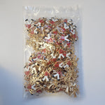 Set 100 Brose cu Pietre, Flippy, Model Corsar cu Scara, 3 x 2.5 cm per unitate, Auriu/Alb/Rosu
