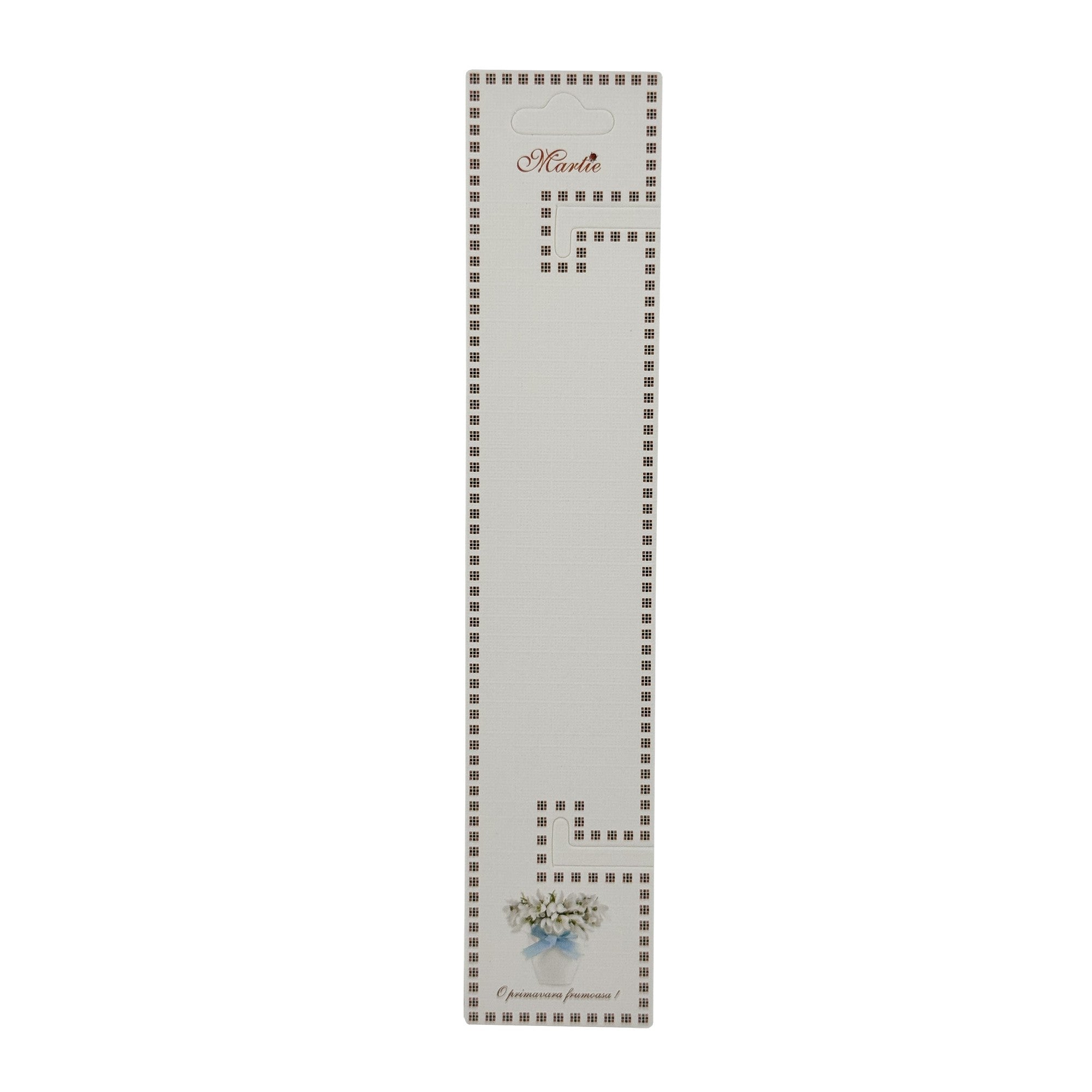 Set 100 Buc Cartonase pentru Bratara Martisor, Flippy, Model Ghiocei, 15 x 3 cm, Design Traditional de Primavara,