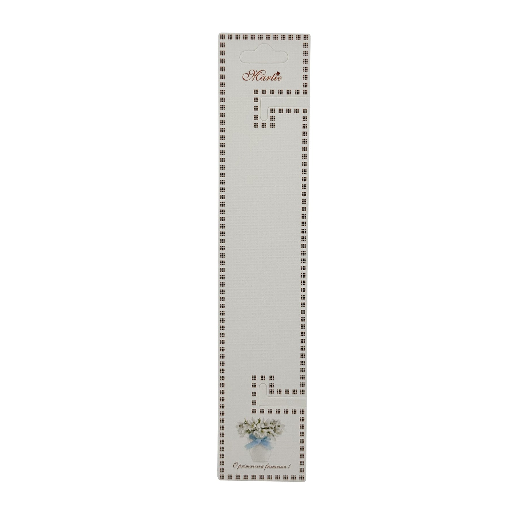 Set 100 Buc Cartonase pentru Bratara Martisor, Flippy, Model Ghiocei, 15 x 3 cm, Design Traditional de Primavara,
