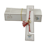 Set 100 Buc Cartonase pentru Bratara Martisor, Flippy, Model Ghiocei, 15 x 3 cm, Design Traditional de Primavara,