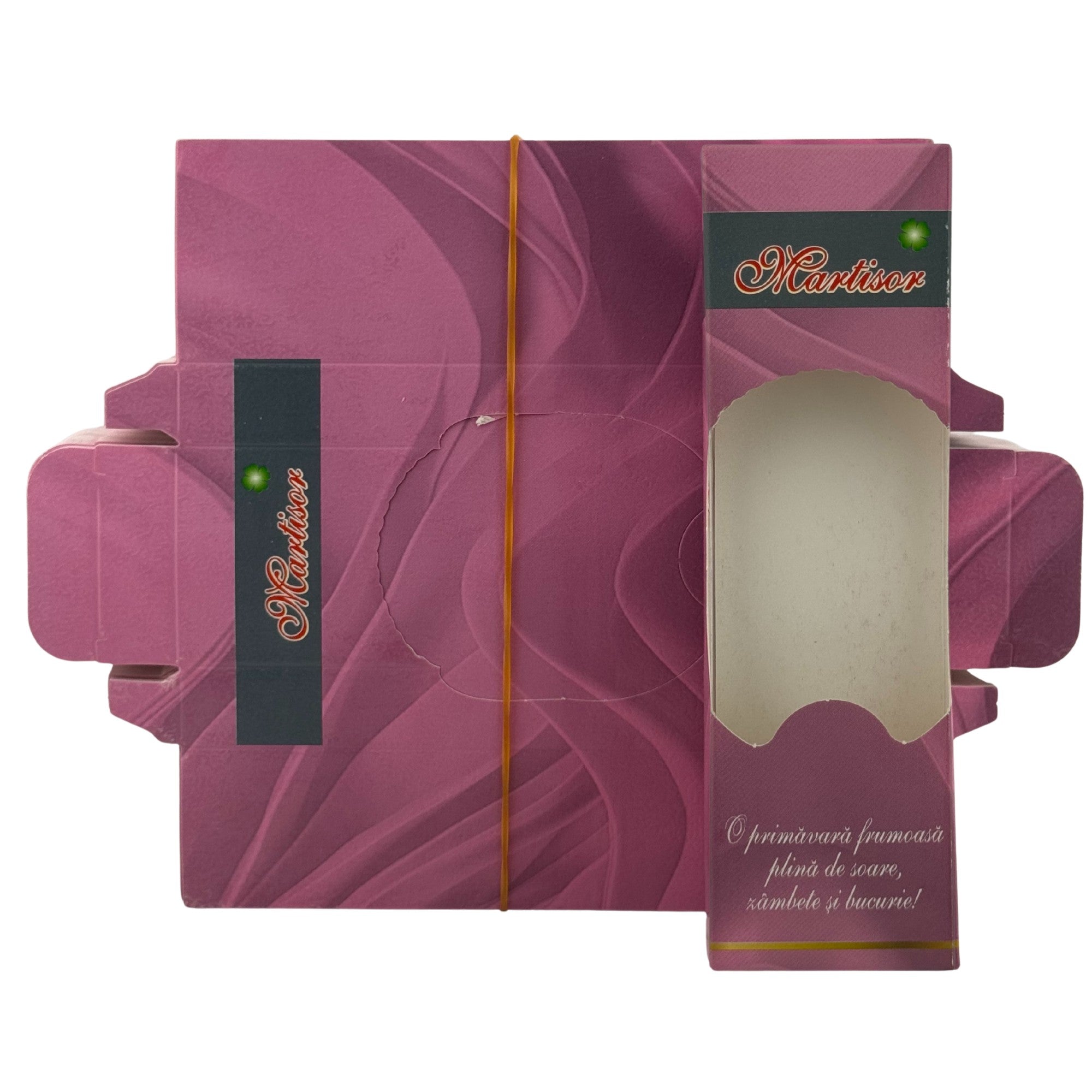 Set 100 Bucati Ambalaje de Carton pentru Martisoare, Flippy, Cutii Brosa, Model Primavara, Mov