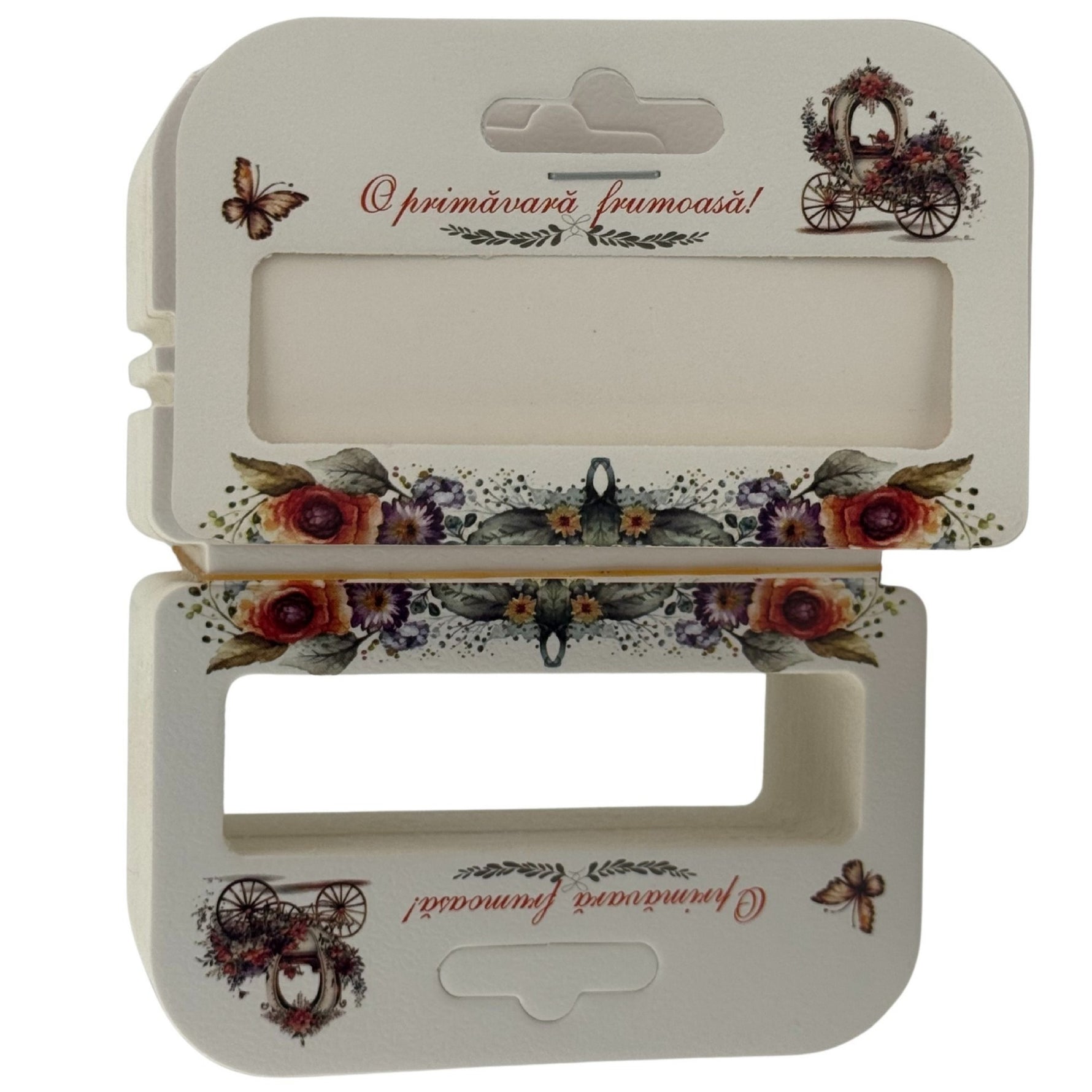 Set 100 Bucati Ambalaje de Carton pentru Martisor, Flippy, Cutii Bratara, Model Caleasca
