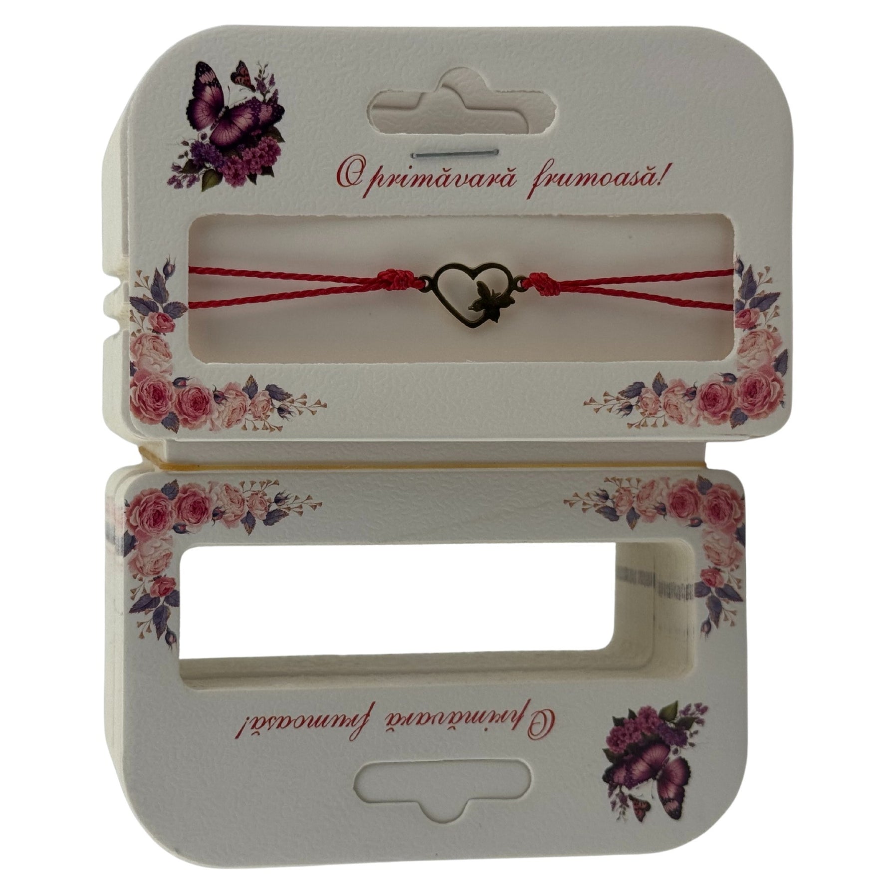Set 100 Bucati Ambalaje de Carton pentru Martisor, Flippy, Cutii Bratara, Model Fluturi Mov