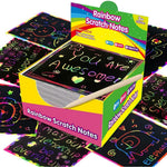 Set 100 de Foi de Hartie de Razuit, Flippy, cu Creion din Bambus, pentru Desen, 8.5 x 8.5, Curcubeu, Negru