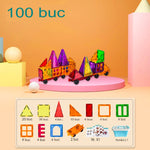 100-piece magnetic building block set, Flippy, magnetic bricks, large, geometric shapes, 3 years old, ABS, magnets,