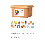 100-piece magnetic building block set, Flippy, magnetic bricks, large, geometric shapes, 3 years old, ABS, magnets,