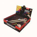 Set 100 de Planse Razuibile, Flippy, din Hartie Curcubeu, 2 Creioane din Bambus + 2 Sabloane, +3 Ani, 8.5 x 8.5 cm,