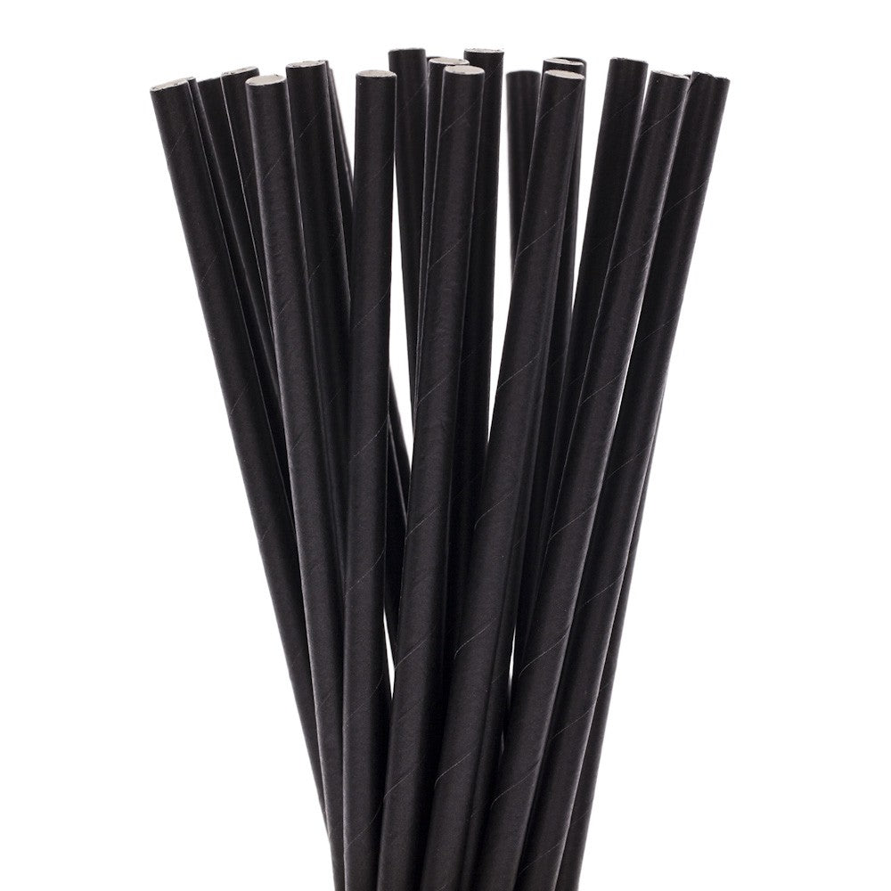 Set 100 Paie, Flippy, din Hartie, 20 cm, Model Uni, Negru