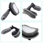 Set 12 Accesorii pentru Curatare Auto, Flippy, Interior si Exterior, Curatare Jante, Cauciucuri, Gri