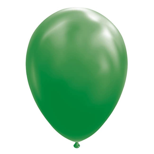 Set 12 Baloane, Flippy, din Latex Standard, 13 cm, Verde Inchis