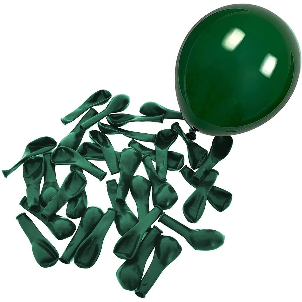 Set 12 Baloane, Flippy, din Latex Standard, 25 cm, Verde Inchis