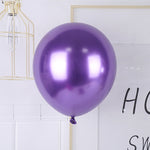 Set 12 Baloane, Flippy, din Latex Chrome, 13 cm, Mov