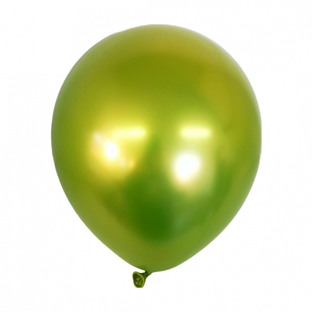 Set 12 Baloane, Flippy, din Latex Chrome, 13 cm, Verde Lime