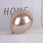 Set 12 Baloane, Flippy, din Latex Chrome, 25 cm, Sampanie