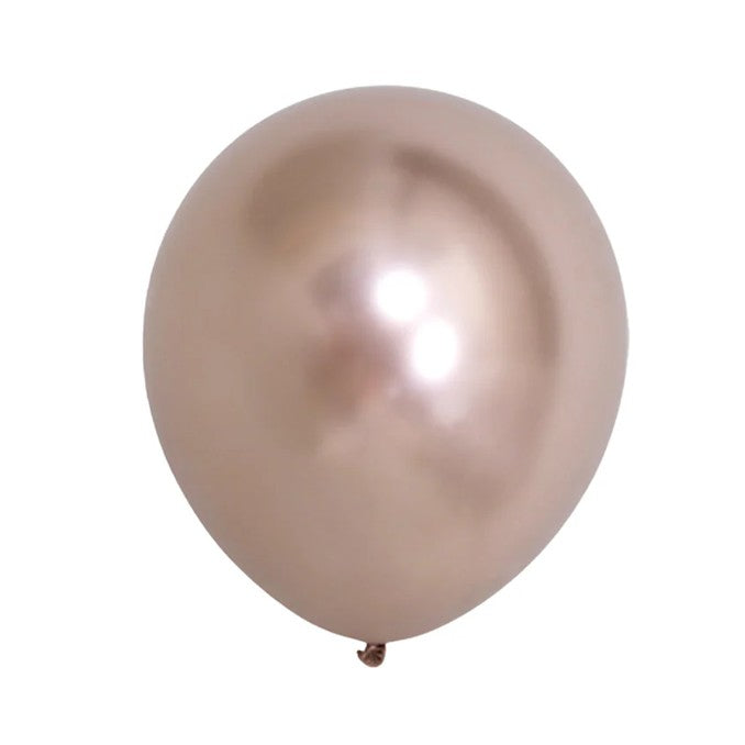 Set 12 Baloane, Flippy, din Latex Chrome, 25 cm, Sampanie