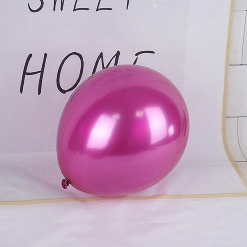 Set 12 Baloane, Flippy, din Latex Chrome, 25 cm, Fucsia