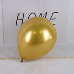 Set 12 Baloane, Flippy, din Latex Chrome, 25 cm, Auriu