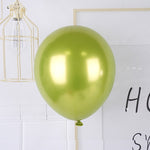 Set 12 Baloane, Flippy, din Latex Chrome, 25 cm, Verde Lime