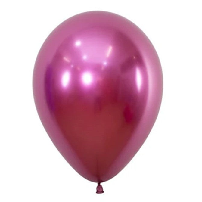 Set 12 Baloane, Flippy, din Latex Chrome, 30 cm, Fucsia