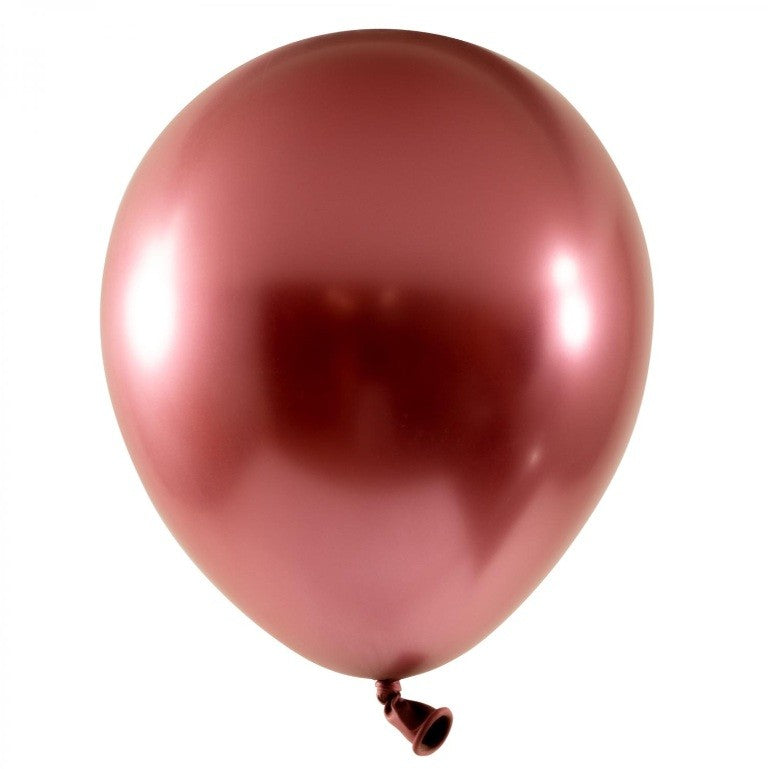 Set 12 Baloane, Flippy, din Latex Chrome, 30 cm, Rosu