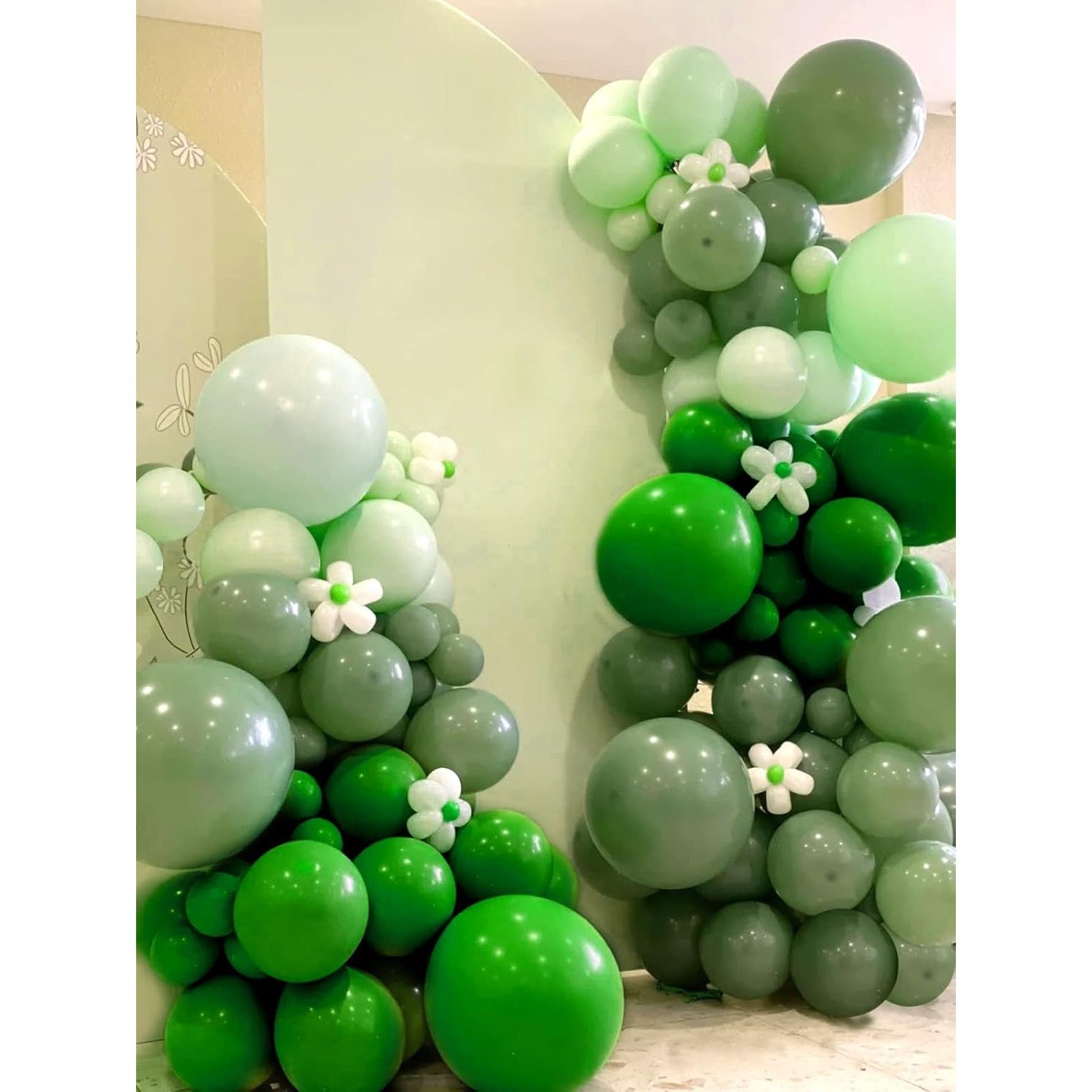 Set 12 Baloane, Flippy, din Latex Standard, 13 cm, Verde