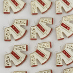 Set 12 Brose Martisor Traditional, Flippy, Model Haina Traditionala, Brose din Metal, Aspect Lacuit, 3 x 2,5 cm per