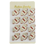 Set 12 Brose Martisor Traditional, Flippy, Model Haina Traditionala, Brose din Metal, Aspect Lacuit, 3 x 2,5 cm per