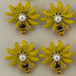 Set 12 Brose Martisor Primavara, Jolie, Model Albina pe Floare Galbena