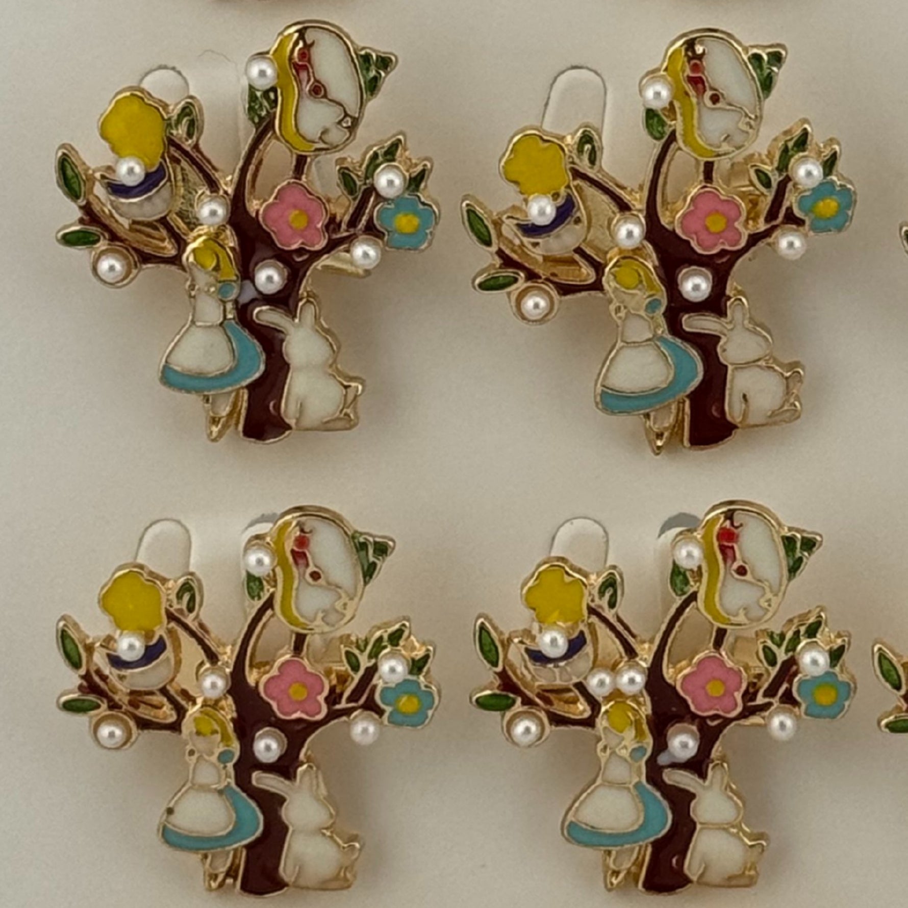 Set 12 Brose Martisor Primavara, Jolie, Model Copac, Fetita si Iepuras, Multicolor