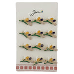Set 12 Brose Martisor de Primavara cu Buchet de Lalele, Jolie, Brose din Metal, Aspect Lacuit, 2,5 x 1,5 cm per