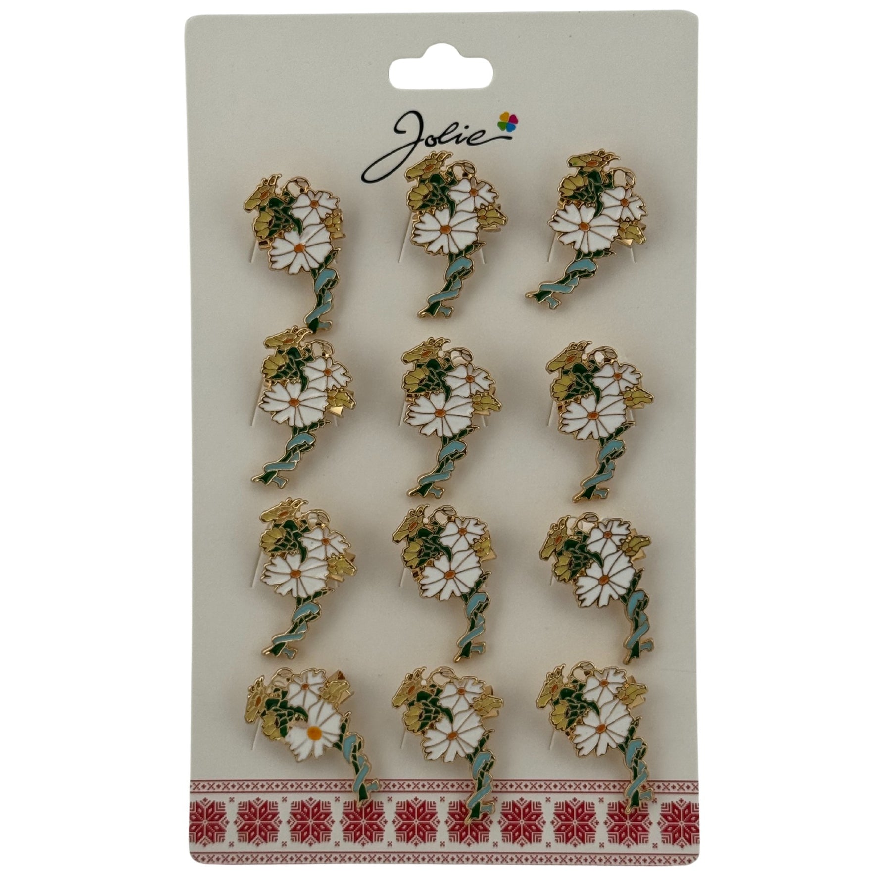Set 12 Brose Martisor Primavara, Jolie, Model Margarete Impletite