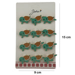 Set 12 Brose Martisor pentru Copii cu Broasca Testoasa, Jolie, Brose din Metal, Aspect Lacuit, 2,5 x 1,5 cm per