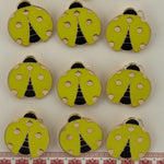 Set 12 Brose Martisor pentru Copii, Jolie, Model Buburuza, Auriu