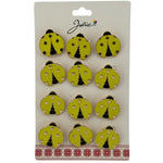 Set 12 Brose Martisor pentru Copii, Jolie, Model Buburuza, Auriu