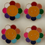 Set 12 Brose Martisor pentru Copii, Jolie, Model Floare care Zambeste, Multicolor