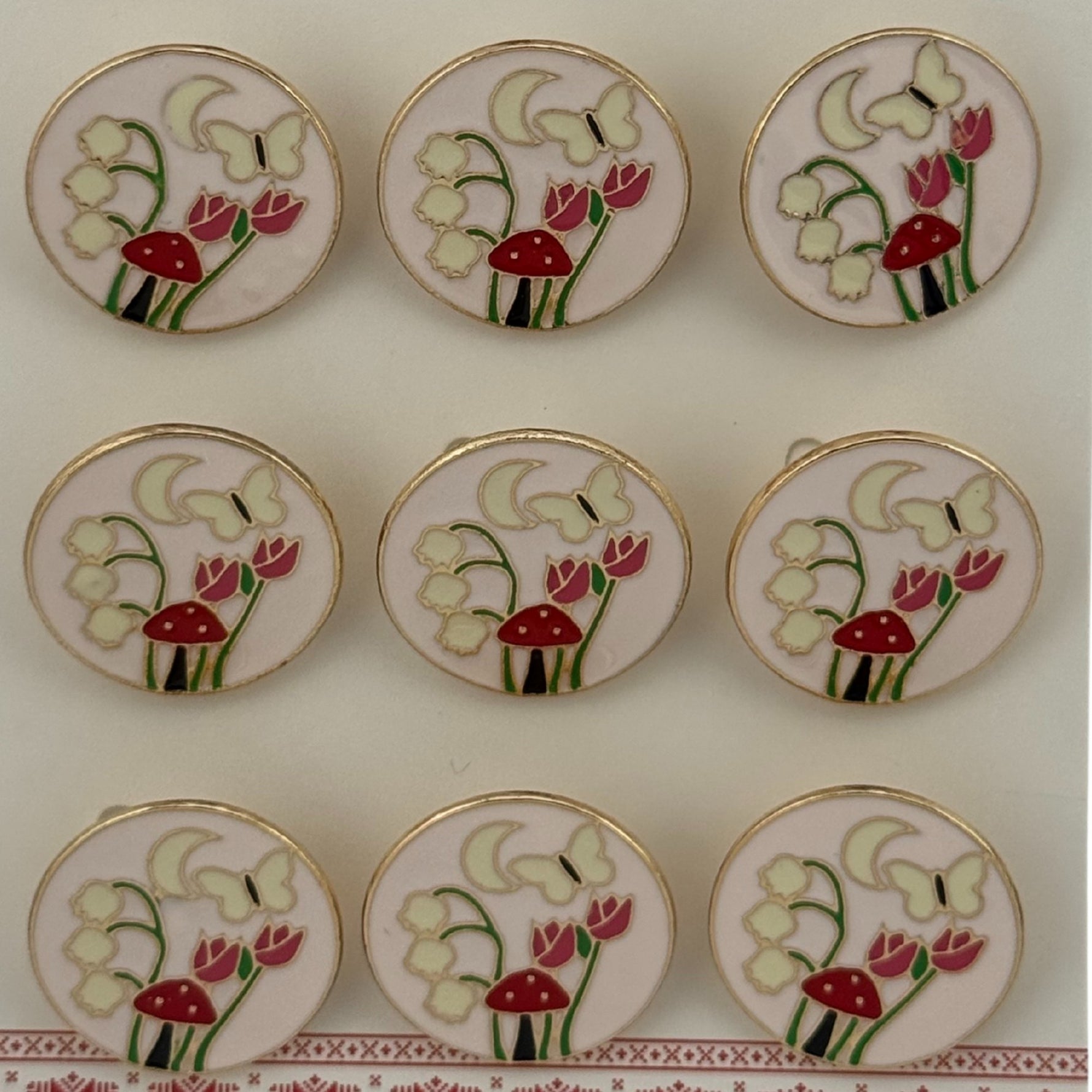 Set 12 Brose Martisor pentru Copii, Jolie, Model Primavara, Multicolor