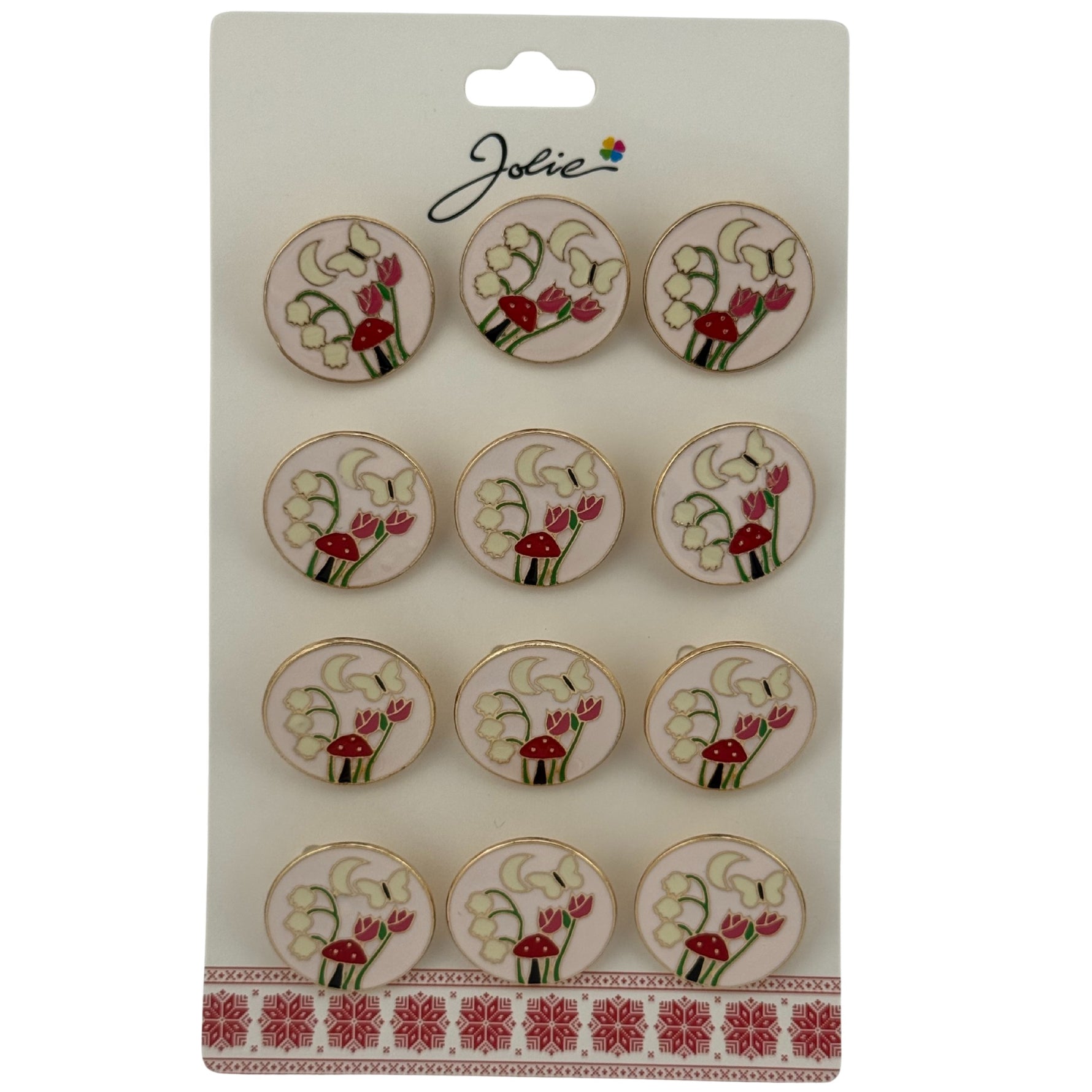 Set 12 Brose Martisor pentru Copii, Jolie, Model Primavara, Multicolor