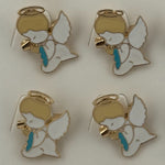 Set 12 Brose Martisor pentru Copii, Jolie, Model Ingeras, Alb