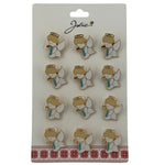 Set 12 Brose Martisor pentru Copii, Jolie, Model Ingeras, Alb