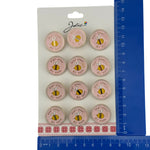 Set 12 Brose Martisor pentru Copii, Jolie, Model Albinuta, cu Mesaj Don`t Worry Bee Happy, Roz Galben