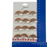 Set 12 Brose Martisor pentru Copii, Jolie, Model Curcubeu, cu Mesaj Zambeste, Multicolor