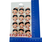 Set 12 Brose Martisor pentru Copii, Jolie, Model Fetita cu Coronita, cu Mesaj Drag de Romania, Multicolor